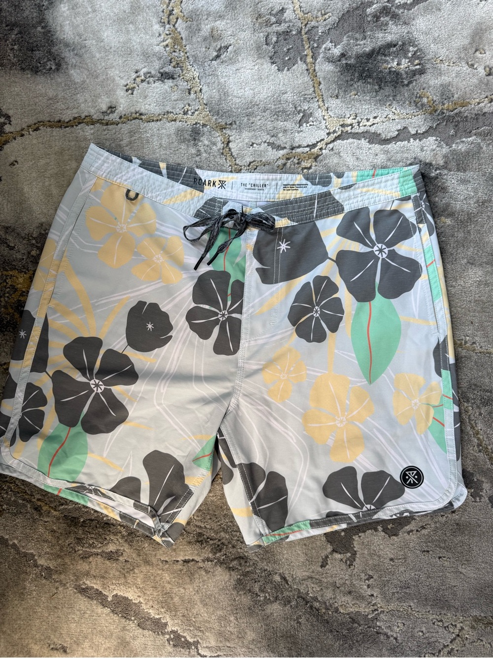 Roark Men's The Chiller Revival Gray Floral Board Shorts
